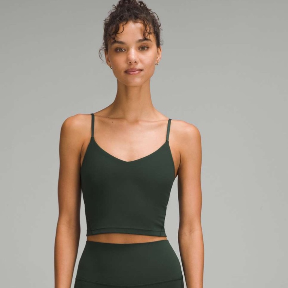 NWT Lululemon Align Cropped Cami Tank Top, A/B Cup, Size 0. Color Legacy Green